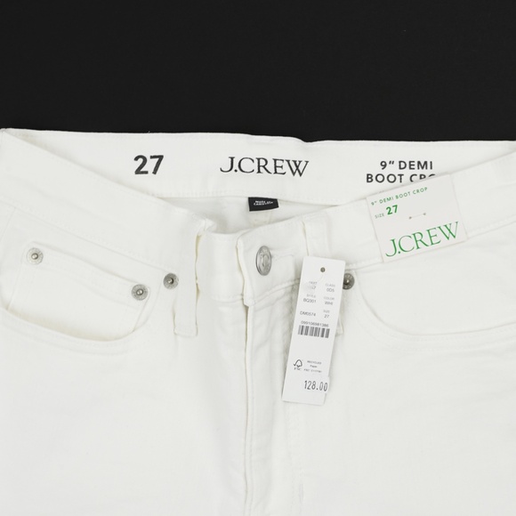 New JCREW Size 27 9" Demi-Boot Crop Jean in White Wash - $128 BQ301 - Picture 6 of 6
